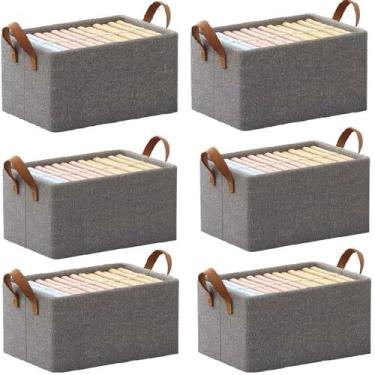 Imagem de Caixa organizadora organiz tecido com armação metal 47x28x20cm 06un, C