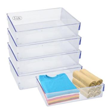 Imagem de Kit 5 Organizador Modular Cristal Closet Para Roupas Intimas Meias - P