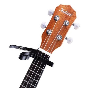 Imagem de Capotraste Kalani Ukulele Capo Preto Soprano Concert Tenor