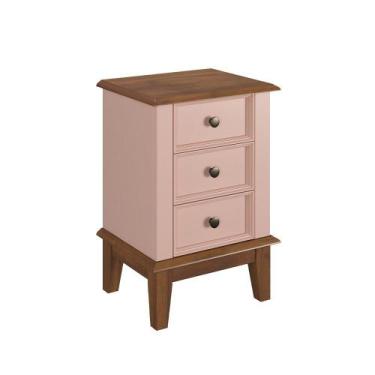 Imagem de Mesa de Cabeceira Madeira Maciça - Apaixone&Decore, Rosa