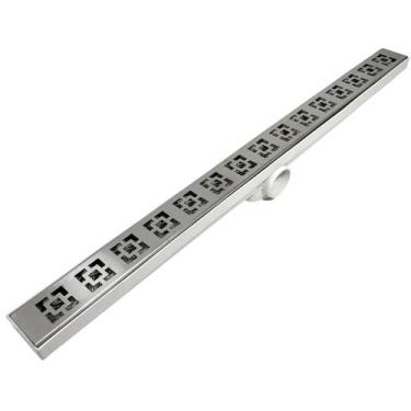 Imagem de Ralo Escoamento Lavabo Dubai 5x70 Inox com Tela Branco - Ficone & Reis