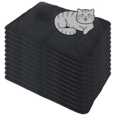 Imagem de 12 Caminhas para Cães e Gatos Dobrável 200 Lavagens 100x70 Preto Antip