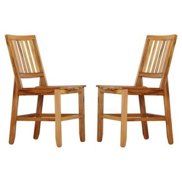 Imagem de Kit 2 Cadeiras Madri Madeira de Demolição Natural - Móveis Brasil