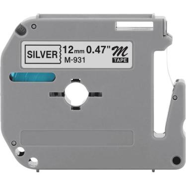 Imagem de Fitas Compatível Etiquetador Brother Cor Prata Etiqueta M-K931 MK931 1