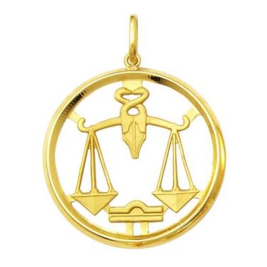 Imagem de Pingente Signo do Zodíaco Libra Ouro 18K Grande K400 - Usa Joias