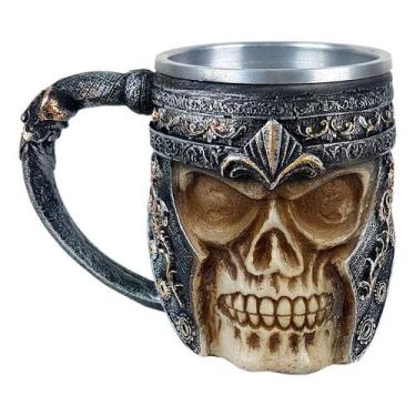 Imagem de Caneca Cranio Caveira Medieval Decorativo Resina - Raissa Decor