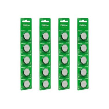 Imagem de Kit 4 cartelas de baterias pilhas botão moeda 500mah cr 2450 intelbras