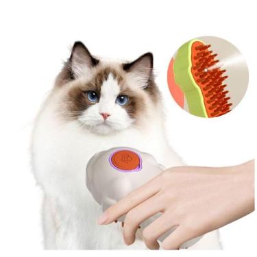 Imagem de Escova Para Pet com Spray de Massagem Remove Pelos USB Recarregável - 