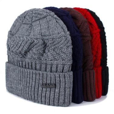 Imagem de Touca Unissex De Inverno Malha Grossa - ElaShopp, Vermelho