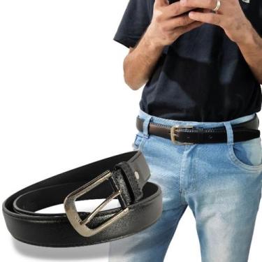 Imagem de Cinto Masculino Correia Fivela Dupla Face Tamanho Ajustável material s