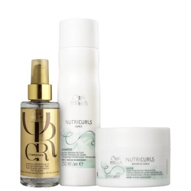 Imagem de Kit Wella Professionals Nutricurls Oil Reflections Trio (3 Produtos)