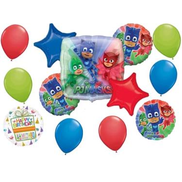 Imagem de Anagram PJ Masks Birthday Party Supplies Gekko Owlette Catboy Balloon Bouquet Decorations
