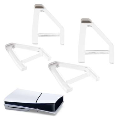 Imagem de YIBEICO Suporte para PS5 Slim, console horizontal compatível com Sony PlayStation 5 Slim Disc Edition, suporte plano (triângulo x 4 peças)
