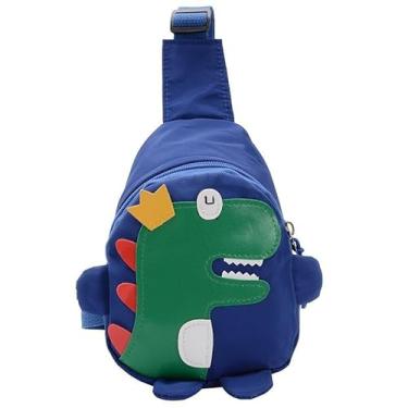 Imagem de Hiflyer Bolsa tiracolo infantil, bolsa tiracolo pequena de nylon para crianças, bolsa de viagem para crianças, bolsa tiracolo de dinossauro para crianças, Azul, Small, Dinossauro