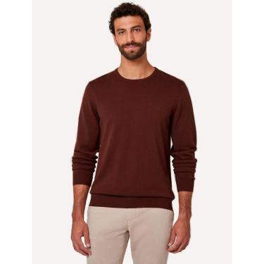 Imagem de Suéter Dudalina Masculino Tricot Crewneck Basico Marrom-Masculino