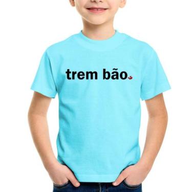 Imagem de Camiseta Infantil Trem bão - Foca na Moda, Azul claro, 4