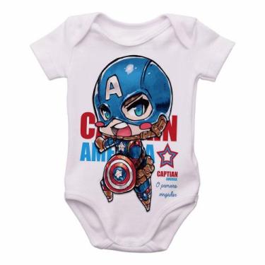 Imagem de body nenê criança roupa bebê Capitão América - Empório Dutra, G   ( 4-