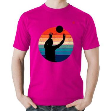 Imagem de Camiseta Algodão Vôlei Vintage Sunset - Foca na Moda, Rosa, GGG