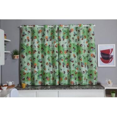 Imagem de Cortina para Decoração de Cozinha Copa Sala de Jantar Oxford Estampada