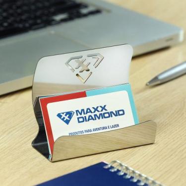 Imagem de Suporte Porta Cartão de Visita - Inox Polido - Maxx Diamond