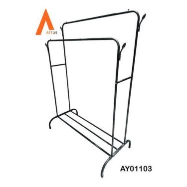 Imagem de Arara Para Roupas Com Sapateira Cabideiro Com 2 Aros De Chão - oem, Pr