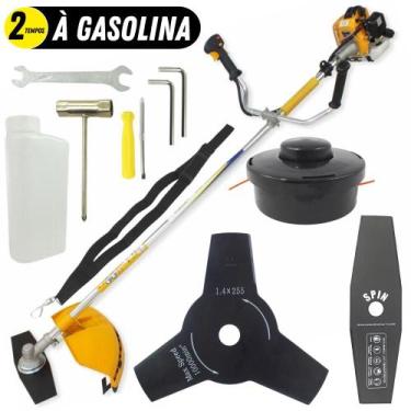 Imagem de KIT Roçadeira Profissional Vulcan VR260H 2T 26CC 0,9CV + Faca 3 Pontas