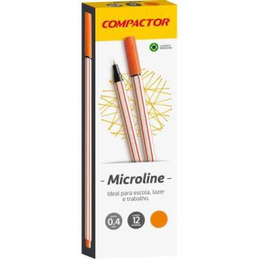 Imagem de Caneta com Ponta Porosa Microline 0,4MM Laranja Caixa com 12 - Compact