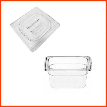 Imagem de Cuba Gastronomica Com Tampa Gn Buffet Acrilico 1/6 100mm - Zepper