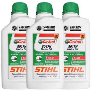 Imagem de KIT Com 3 Unidades de Óleo 2 Tempos Castrol Stihl 500ml Lubrificante P