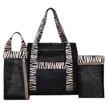 Imagem de Kit Bolsa de Praia Feminina Conjunto Bolsa com Necessaire - Bless Aces