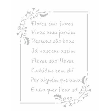 Imagem de Stencil Simples Poema Flores 2449 20x25 Opa