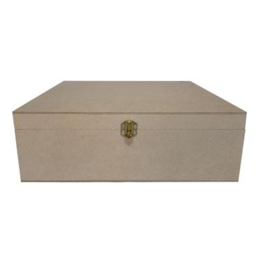 Imagem de Caixa Quadrada com Dobradiça e Fecho Personalizado 30x30x10 Kit 5un Md