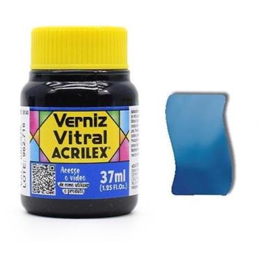 Imagem de Verniz Vitral Acrilex 37ml, 580 - AZUL DA PRÚSSIA