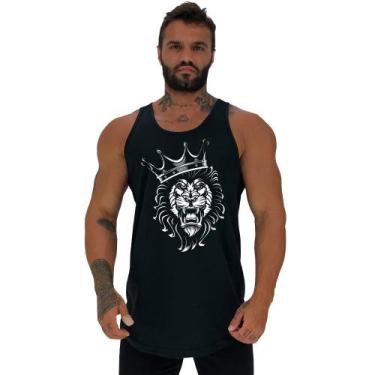Imagem de Regata Longline Estampada Masculina MXD Conceito Leão Rei, Preto, P, M