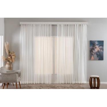 Imagem de Cortina Luxo Transparente Voil/voal 4 Metros Para Trilho Suiço Max Sim