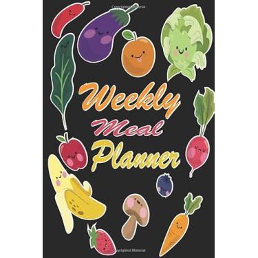 Imagem de Weekly Meal Planner: Food journals meal planner, Grocery checklist, Grocery and meal planner, Grocery and meal planner, Fridge grocery list, Food prep ... Diet meal planner, Diet planner journal