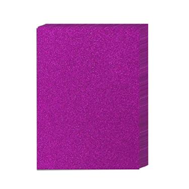 Imagem de Papel de cartolina com glitter A4, 20 folhas de papel colorido brilhante brilhante para artesanato fino para decoração de festa de formatura, decoração de festa de aniversário (rosa vermelha)