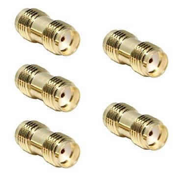 Imagem de SMA fêmea para SMA fêmea, acoplador SMA, conector coaxial RF, pacote com 5 para rádio amador, antena, rádio portátil