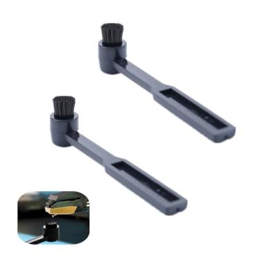 Imagem de 2 peças de escova de limpeza de agulha de toca-discos profissional Stylus escova de limpeza Stylus escova de disco para limpar caneta stylus sujeira e poeira (preto)