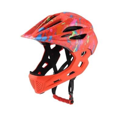 Imagem de UGPLM Capacete de bicicleta para crianças Capacete de bicicleta portátil Capacete Capacete de ciclismo para skate ao ar livre, esportes Patinação, Laranja