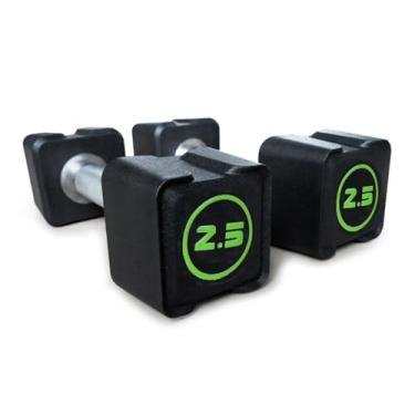 Imagem de Halteres de ferro fundido, (2,5 kg - 10 kg) em par/(13,6 kg/25 kg) pesos fixos com revestimento PU e aderência antiderrapante, sem odor