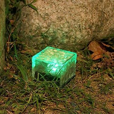 Imagem de Luz Solar do Tijolo de Vidro, Luz Solar do Tijolo de Vidro Impermeável Conduzida na Lâmpada Enterrada à Terra da Paisagem do Gelo para o Jardim Exterior da Jarda, Luzes do