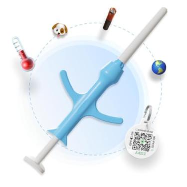Imagem de Pacote com 1 – Microchip para cães, gatos com kit biossensor de temperatura QR Pet ID Monitoramento de temperatura Microchip International Implante para cães, filhotes, gatos, gatinhos e pequenos