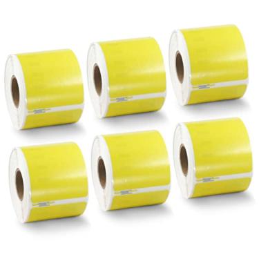 Imagem de BETCKEY Etiquetas coloridas compatíveis com Dymo 30323 (2-1/20.3 cm x 10.2 cm) Etiquetas de crachá, compatíveis com impressoras de mesa Dymo LabelWriter Thermal 450, 4XL e Zebra [6 rolos, 1320