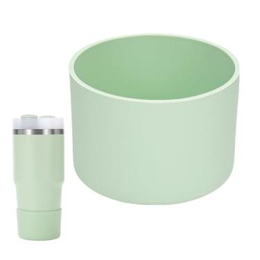 Imagem de kapiado Bota para copos Stanley de 400 ml, bota de silicone para Stanley Quencher 400 ml, acessório protetor inferior para copo Stanley de 400 ml (Matcha, 400 g)