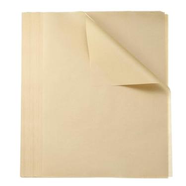 Imagem de HARFINGTON 500 folhas quadradas de papel manteiga, 20 x 30 cm, impermeável, papel de embrulho de alimentos secos, para sanduíche, forros, cesta de piquenique, pão, hambúrguer, cozinha, cor de madeira