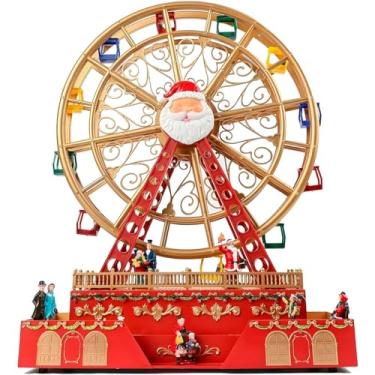 Imagem de Decoração Natal de Luxo Roga Gigante do Papai Noel Gira de Verdade Musical Iluminada Bivolt 48cm