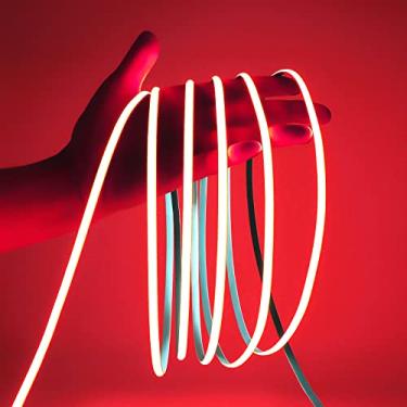 Imagem de MALIIGAZA Fita de LED COB ultrafina de 5 mm, 12 V, cor vermelha, RA>90, fita de LED de alto CRI, flexível cortável, super brilhante, IP30 para decoração interna de casa, cozinha, sala