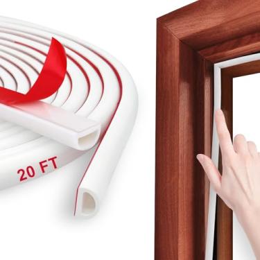 Imagem de Bruiefpap Faixa de Vedação de Porta de Silicone com Vedação Contra Intempéries, Faixa de Vedação de Porta À Prova de Som de 20 Pés para Moldura de Porta e Janela, Faixa de Vedação (3/8" (L) X 5/16" (E