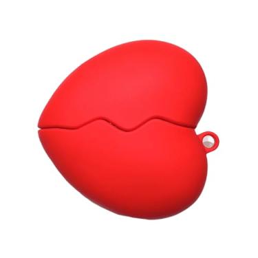 Imagem de QYFZXLV Capa de fone de ouvido para AirPods Pro 2ª geração, capa protetora antiqueda de coração 3D, capa protetora para fones de ouvido para meninas